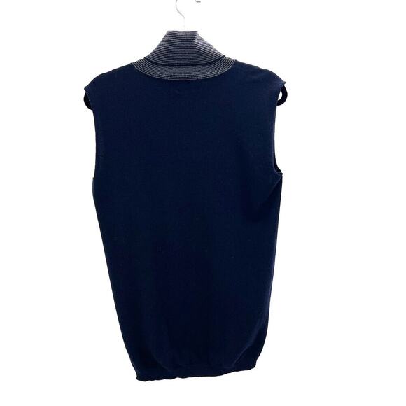 Agnona for Bergdorf Goodman Black Cashmere Turtleneck Sleeveless Sweater - Picture 3 of 6